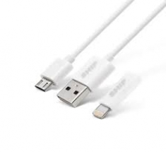 Интерфейсный кабель MICRO USB+Apple 8pin SHIP API08MUPWB 